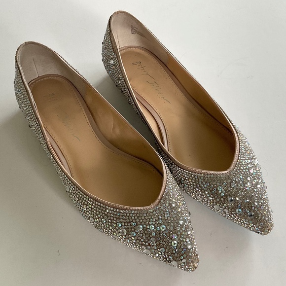 BETSEY JOHNSON Jude Rhinestone Ballet Flats Size 8 - Picture 1 of 13